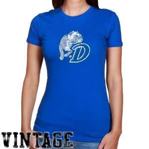  NCAA Drake Bulldogs Ladies Royal Blue Distressed Logo 
