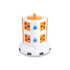  Yubi Power 8 Universal Outlet Surge Protector Tower with 4 
