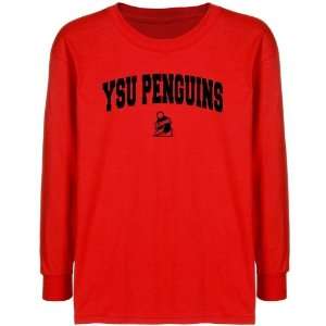 NCAA Youngstown State Penguins Youth Red Logo Arch T shirt   