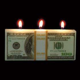 Money To Burn   $100 Dollar Bill Shaped Candle Gag Gift  