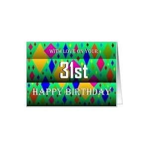  31st / Happy Birthday ~ Colorful Diamonds Card Toys 