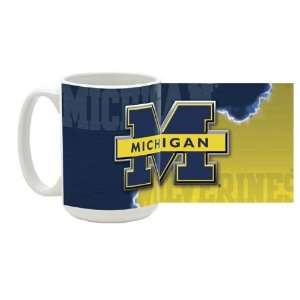  University of Michigan 15 oz Ceramic Coffee Mug   M 