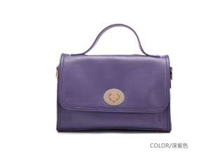 Purple Cow Leather Shoulder Simple Style Tote New Bag Ladys Genuine 