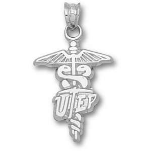  UTEP Miners 3/4in Sterling Silver Caduceus Pendant 