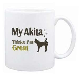  New  My Akita , Thinks I Am Great  Mug Dog