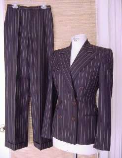 RALPH LAUREN Pant Suit 2 MINT db pinstrpe purple label  