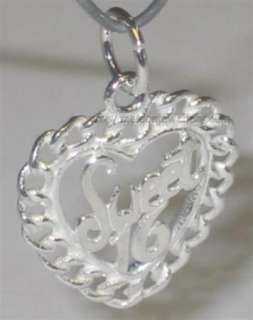 Sweet 16 Sterling Silver Heart Charm 16 Birthday Bj1922  