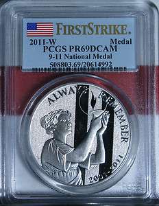 2011 P & W Sept 11th 9/11 Medal Set PR69DCAM First Strike PCGS Holder 