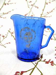 Shirley Temple Cobalt Blue Glass Creamer  