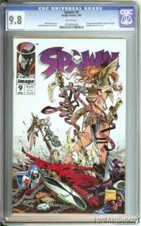 Spawn # 9, CGC NM/MT+ 9.8 WHITE pages 1993 1st Angela  