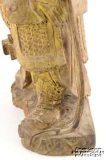 Chinese Carved Wood Figure, Heavenly King of the South, Gilt 