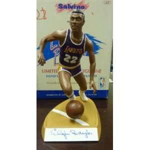Elgin Baylor Signed Salvino Purple Figurine JSA COA   NBA Figures 