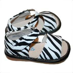 NEW Girls Zebra SQUEAKY shoes toddler size 4 5 6 7 8  SANDALS  