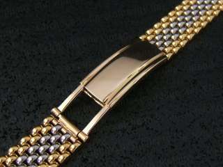 NOS 5/8 Gemex Rice Beads 2 Tone 50s Vintage Watch Band  