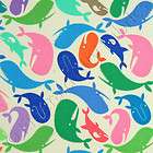 Free Spirit 2 D Zoo Menagerie Whales Kids Cotton Quilt Quilting Fabric 