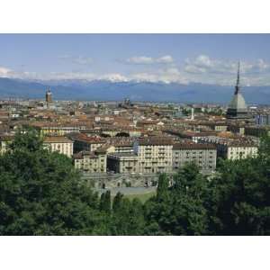 City Centre and the Alps, Torino (Turin), Piemonte (Piedmont), Italy 
