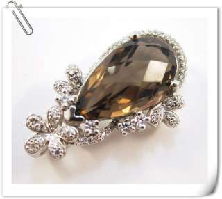 925 Sterling Heart Citrine Zircon Pendant & FREE Silver Necklace 