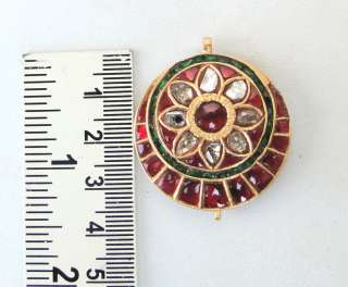 Vintage antique 20K Gold Diamond Polki Pendant necklace Amulet India 