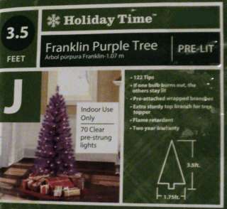   Purple CHRISTMAS TREE ( 70 Clear Lights,122 tips, NEW, 1.07m )  