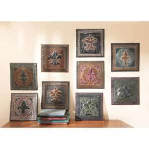  Set of 9 Dimensional Fleur de Lis Iron Wall Art Plaques 12 