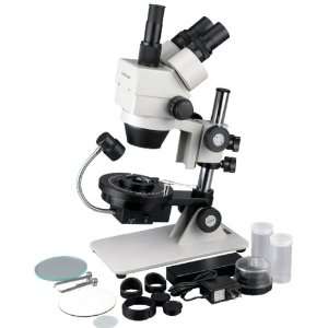 LED Cordless 7x 45x Jewel Gem Stereo Zoom Microscope  