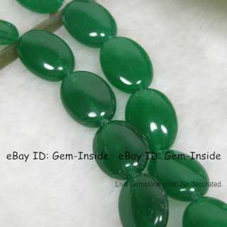 13x18mm oval Natural green Jade Loose beads strand 15  