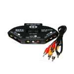 Black 3 Port RCA Audio Video Selector Switch For TV DVD  