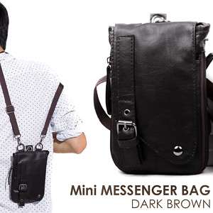 Small black messenger cross body mini PU men bag pouch  