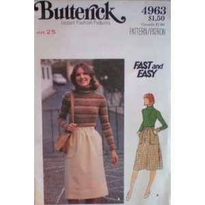 VINTAGE Butterick 4963 Instant Fashion Pattern    Misses Skirt    Fast 