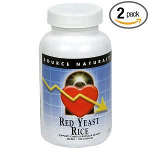 Source Naturals Red Yeast Rice, 600mg, 120 Capsules (Pack 