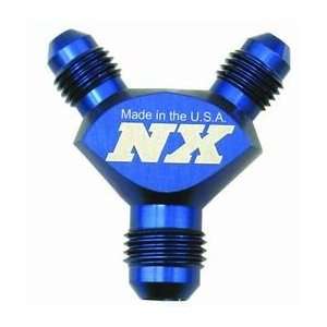  Billet Y Adapter Fitting 4ANx 4AN x 4AN Blue Automotive