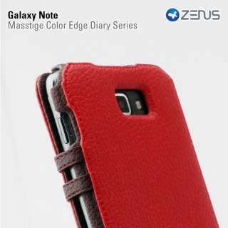   galaxy note n7000 att i717 diary case made by zenus two tone color red