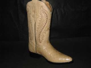 Mens Embossed Ant Eater Leather Cowboy Boots Dark Bone  
