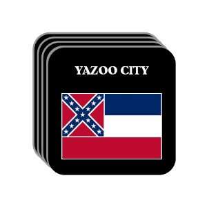  US State Flag   YAZOO CITY, Mississippi (MS) Set of 4 Mini 