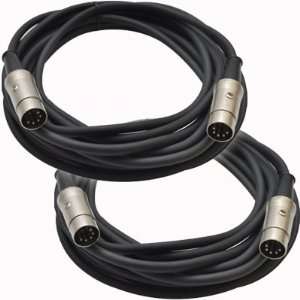  Seismic Audio   2 Pack   5 Pin MIDI Cable 20 Feet   Metal 