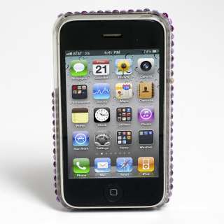PURPLE Rhinestone Case Cover Cute for iPhone 3G 3GS  