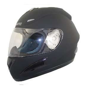 Hawk DOT Flat Black Solid Full Face Helmet   Size  Large 