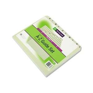  A Z Top Tab Recycled File Guides, Green Pressbd., 1/5 Self 