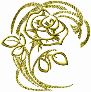 Gold Flowers machine embroidery designs set 5x7 hoop  