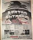 LYNYRD SKYNYRD FROM THE UK ROAD (1) RARE POSTER SIZE ADVERT