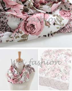 NEW 100% silk Beautiful flower long scarf wrap shawl Best Christmas 