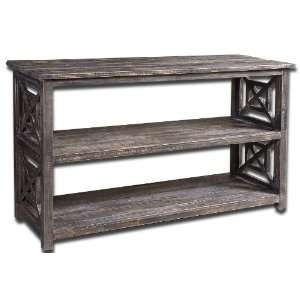   , Console Solid, Reclaimed Fir Wood, Hand Finished In Brushed Black