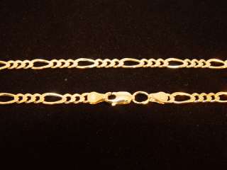 10K Solid Yellow Gold Figaro Link Chain Stamped 10K on the safety 