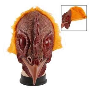   Dark Red Orange Latex Plush Rooster Chicken Mask Toys & Games