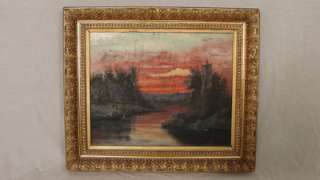 Antique American Tonalist Landscape Painting C1890  