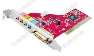 PCI 4 Channel MIDI 3D Audio PC Sound Card 15 pin standard game/midi 