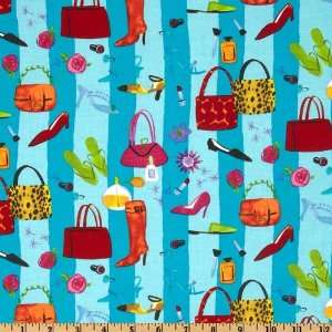 44 Wide Girl Stuff Allover Accessories Turquoise Fabric 