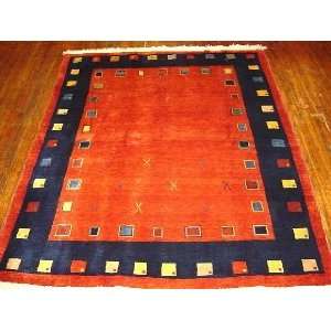  5x6 Hand Knotted Gabbeh Persian Rug   51x63
