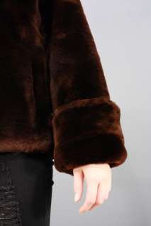 Vintage 50s Mahogany SHEARED BEAVER or MOUTON Fur Swing Coat Jacket 