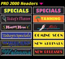 If you do not specify, we will ship Todays Specials header.